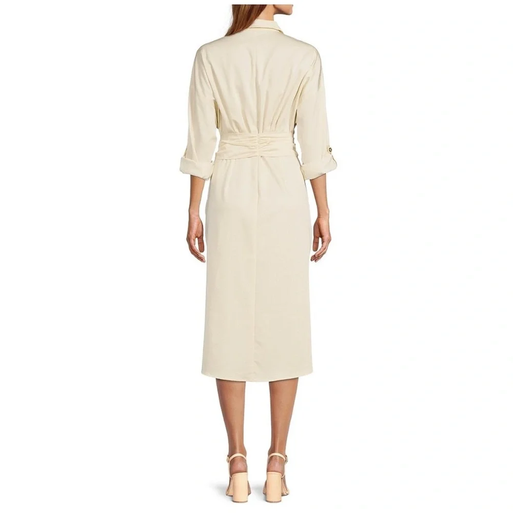 Antonio Melani Roxanne Natural Tie Waist Shirt Dress NWT - Picture 2 of 8